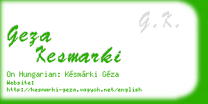 geza kesmarki business card